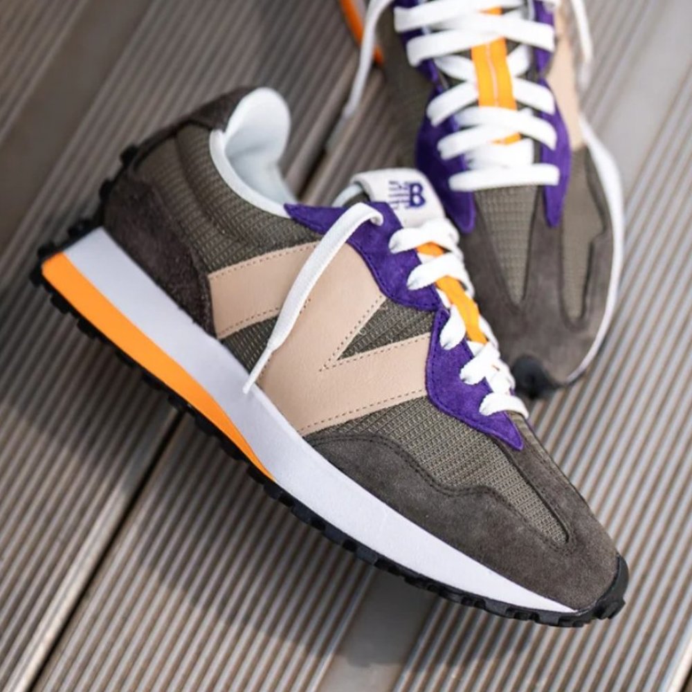 New Balance 327 RARE Unisex  M10/W11.5 Casual Sneakers Shoes CAMO Tan Plumb NEW
